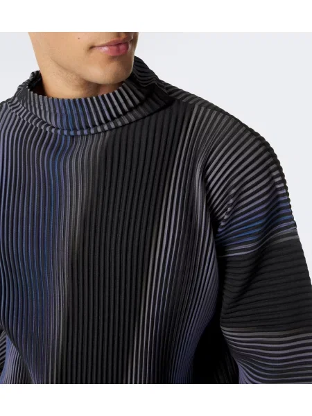 Sveter Homme Plissé Issey Miyake s potlačou modrá