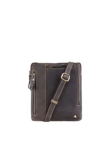 Кожаная сумка через плечо Visconti коричневая