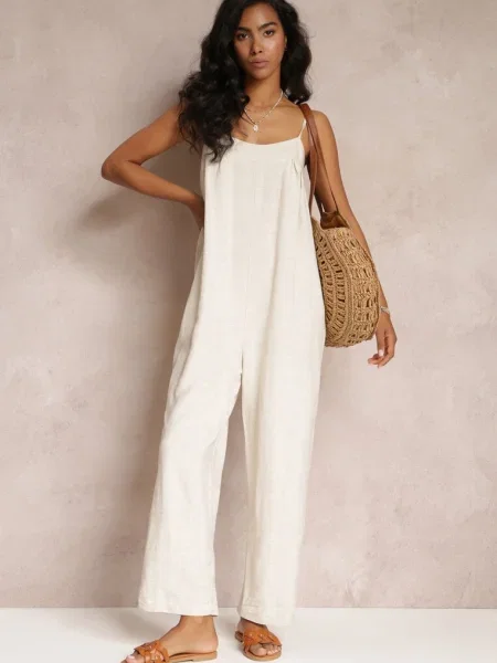 Salopetă cu Bretele Reglabile și Pantaloni Lungi din Myrcela bej