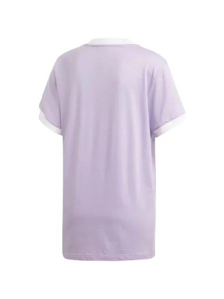 Къс бягане тениска Adidas на райета червено