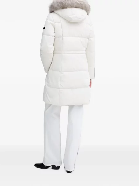 Palton de blană Dkny cu blană alb