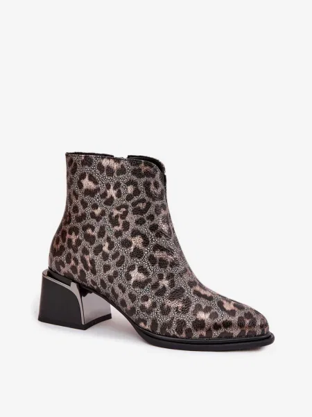 Боти D&a с принт с леопардов принт черно