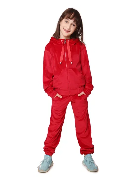 Велюровий Дитячий Спортивний костюм Timbo червоний