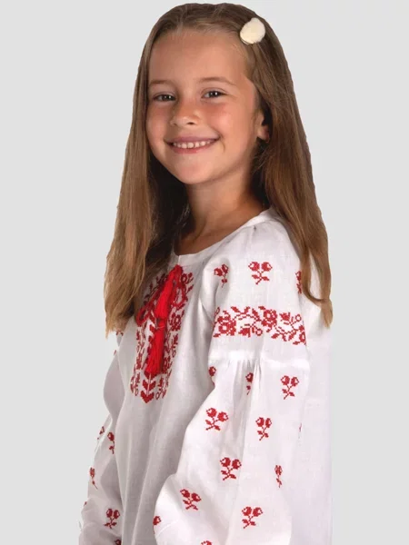 Детская рубашка Folk Moda белая