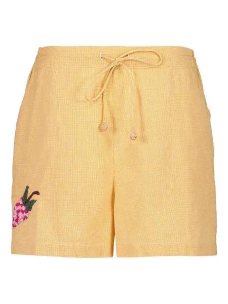 Pantaloni scurți Baziszt cu broderie portocaliu