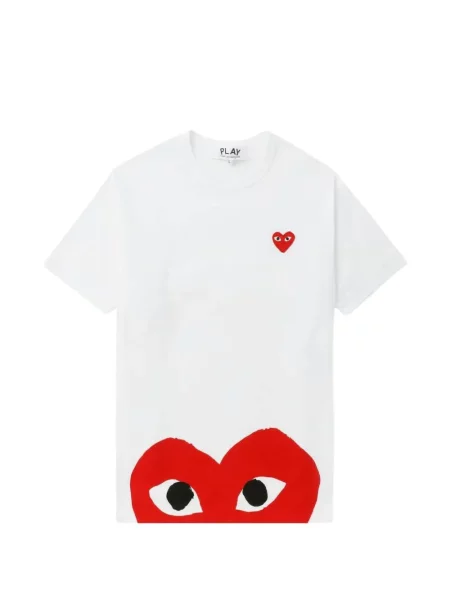Scurt tricou Comme Des Garçons cu imagine alb
