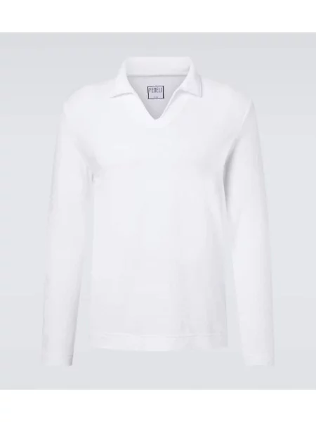 Polo Fedeli din material terry alb