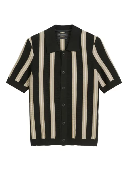 Pruhovaná krátká košile Marc O'polo černá