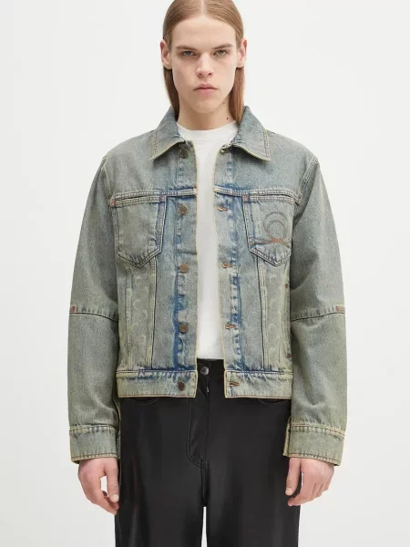 Marine Serre geacă din denim Moon Laser Denim Trucker de tranzitie oversize