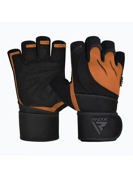 RDX L4 Open Finger Micro Plus Gym tan/fekete edző kesztyű. Méret: L fekete