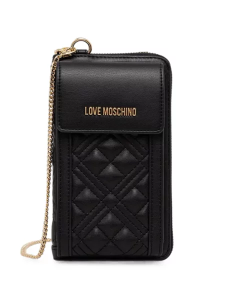 Matlasat portofel Love Moschino cu autograf negru