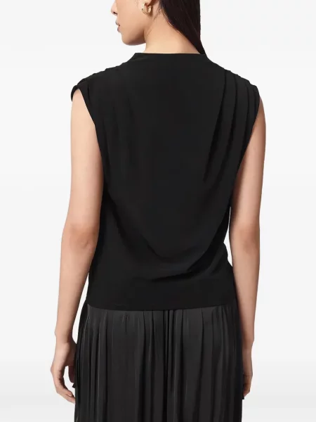 Top Allsaints fără mâneci drapat negru