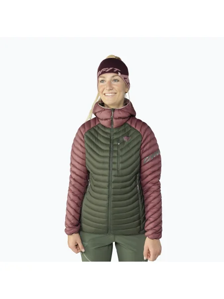 Дамско пухено яке DYNAFIT Radical Down Hooded dark rose зелено