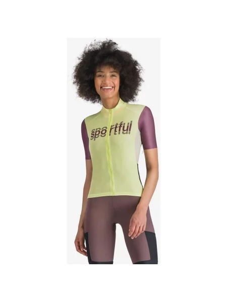 Koszulka rowerowa Sportful Supergiara Logo kwasowy M żółty