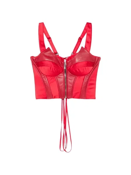 Top Mitiliane Couture din piele roșu