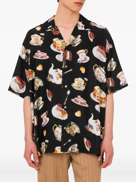Cămașă Moschino de mătase negru