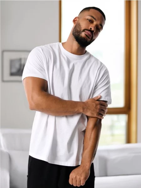 Sinsay Koszulka w stylu basic biały