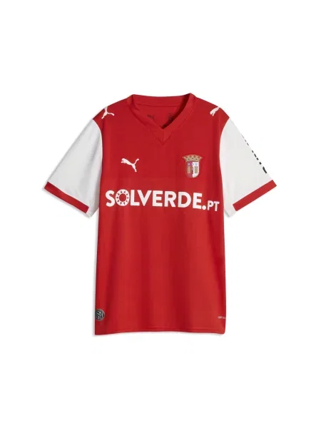 PUMA S.C. Młodzieżowa koszulka domowa Braga Odzież czerwony