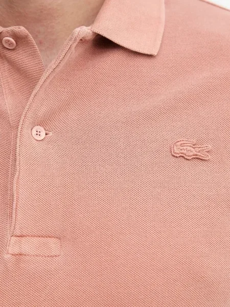 Polo Lacoste cu broderie portocaliu