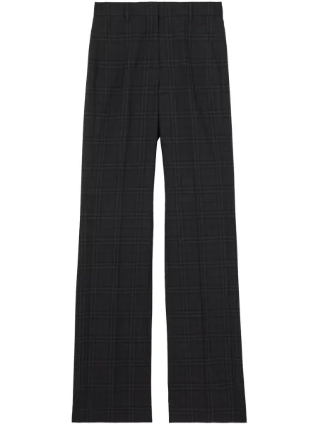Pantaloni Burberry de lână în carouri negru
