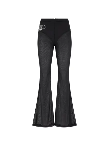Pantaloni sport Plein Sport plasă evazate negru