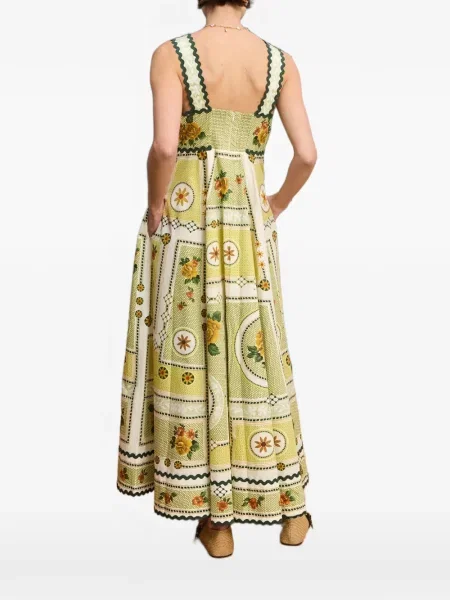 Rochie maxi Alemais cu model floral cu imagine galben