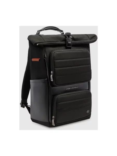 Torba na laptopa Piquadro skórzana kolarska czarna
