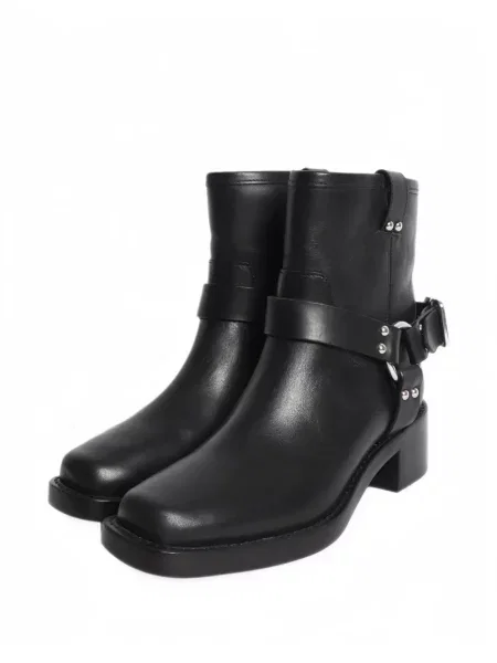 Cizme scurte Reformation din piele negru
