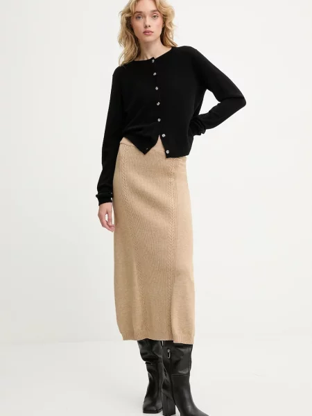 Юбка миди Answear.lab клеш коричневая