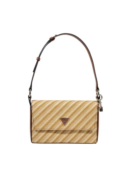 Lniana torebka Guess czarna