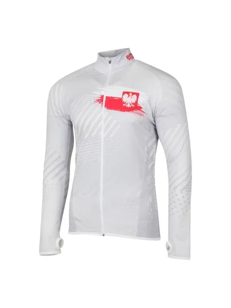 Bluza do biegania rozpinana EXTREME HOBBY POLSKA PRIME biała