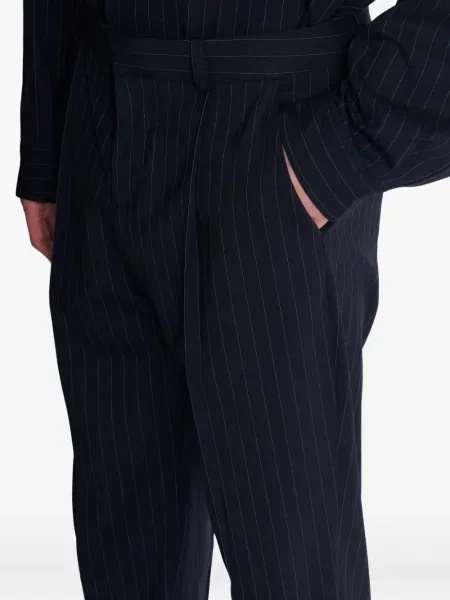Pantaloni Balmain cu dungi plisate albastru