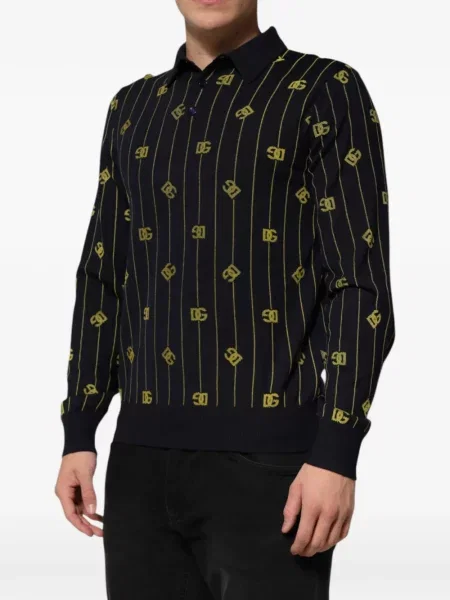 Gulerat tricou polo Dolce & Gabbana negru