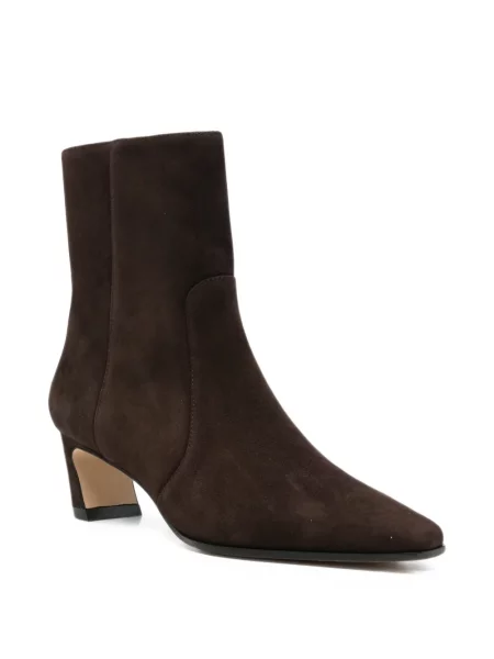 Cizme scurte Stuart Weitzman din piele de căprioară maro