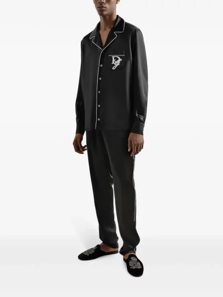 Cămașă Dolce & Gabbana cu broderie negru