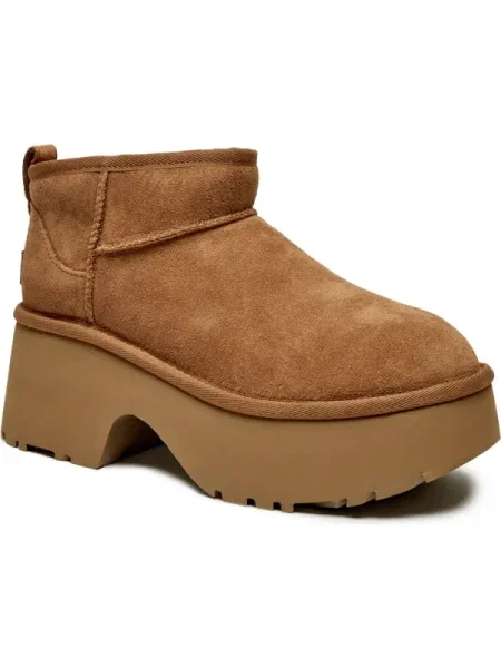 UGG Hótaposó Classic Ultra Mini New Heights | gyapjú | hasított bőr barna