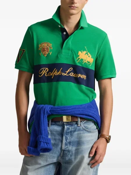 Ριγέ δερμάτινος κάλτσες Polo Ralph Lauren με κορδόνι μαύρο