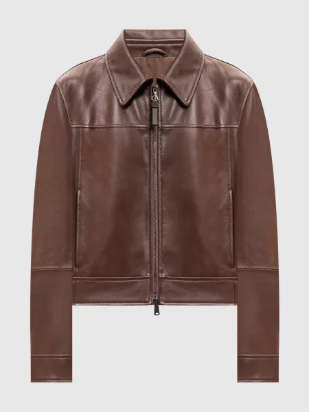 Шкіряна куртка Brunello Cucinelli коричнева