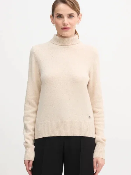 Colmar pulover din amestec de lână light cu guler bej