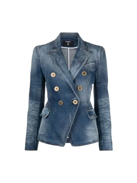 Kurtka jeansowa Balmain niebieska