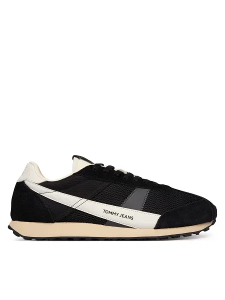 Sneakersy Tommy Jeans Retro Runner Archive Open Mesh černá
