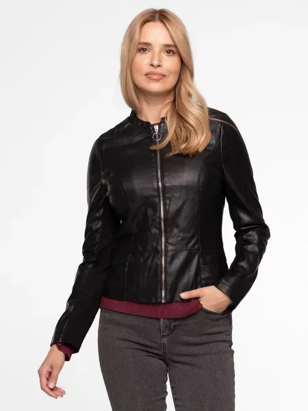 Kurtka skórzana Perso czarna