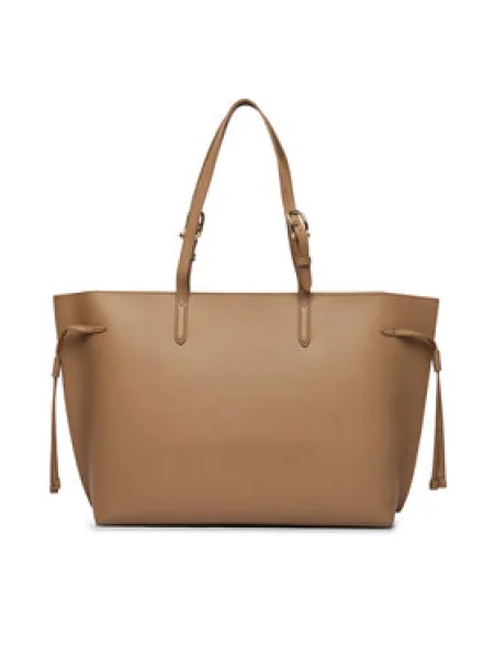 Bőr shopper táska Furla bézs