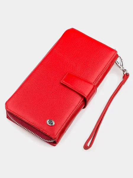 Кожаный кошелек St Leather Accessories красный