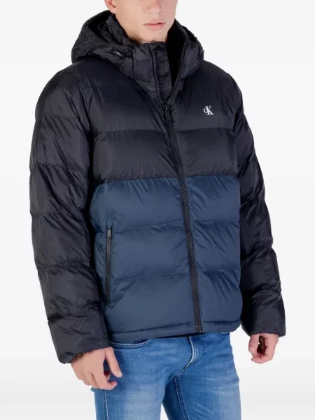 Geacă de blugi Calvin Klein Jeans cu glugă negru