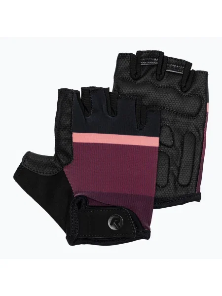 Mănuși de ciclism pentru femei Rogelli Impress II burgundy/coral/negru negru