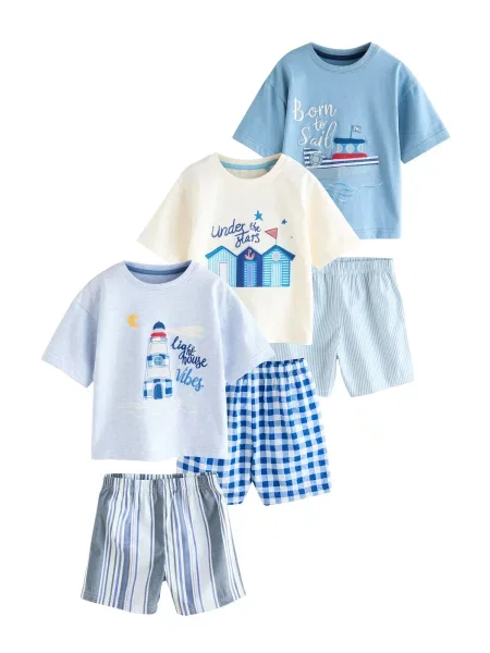 Next Pijamale crem / pastel / deschis albastru