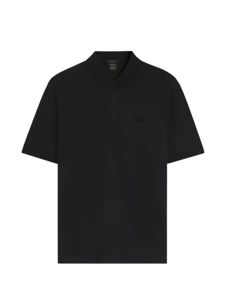Tricou polo Boss cu autograf negru
