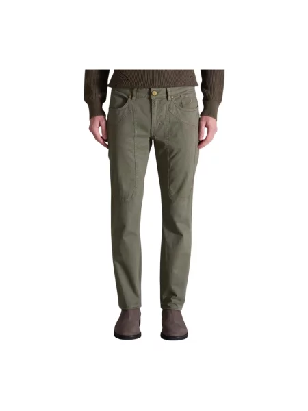 Lniane spodnie Jeckerson zielone