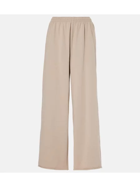 Športne hlače Acne Studios iz flisa z avtogramom bež